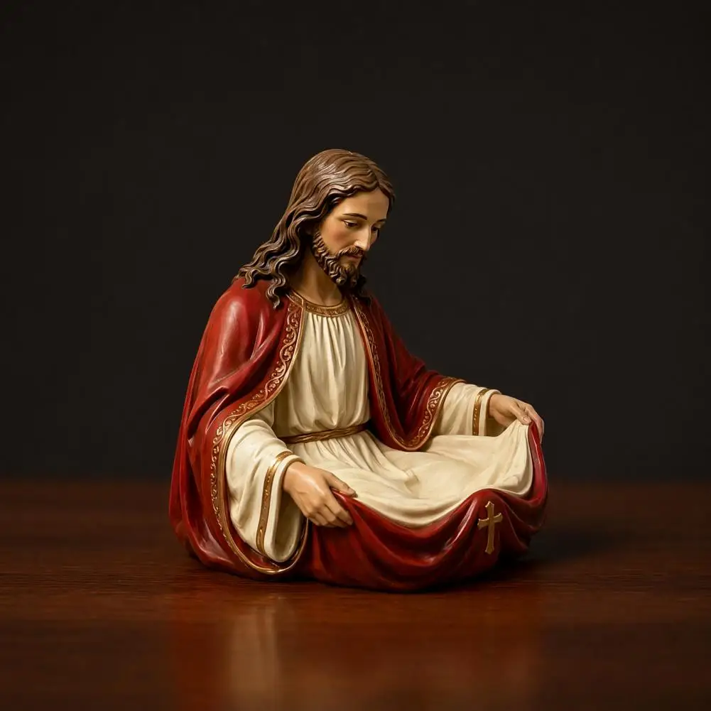 Multi-scenario Faith Decor Jewelry Storage Box with Jesus Design Tray for Prayer Beads Ores Compact Multi-use Faith Jewelry