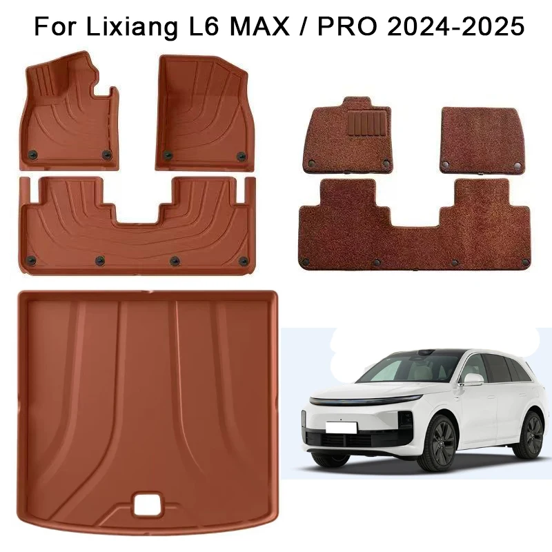 

Автомобильных ковриков TPE для Lixiang L6 2024-2025: черные, оранжевые, водонепроницаемые, нескользящие, для защиты пола автомобиля