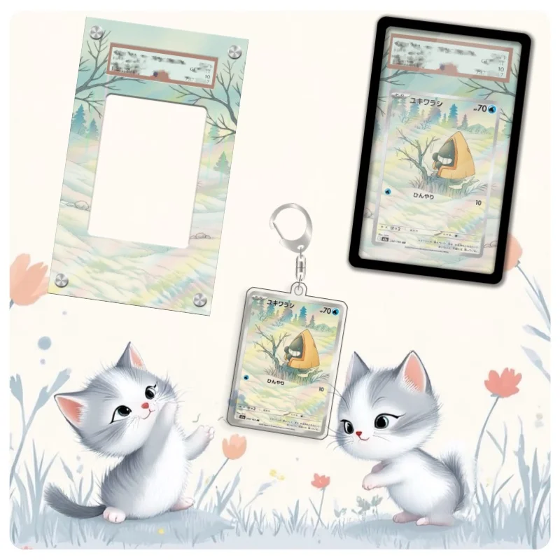 Art Display for Pokemon Snorunt Card PTCG Keychain Anime Game Collectibles Anime Merchandise Acrylic Protective Case Toys Gift