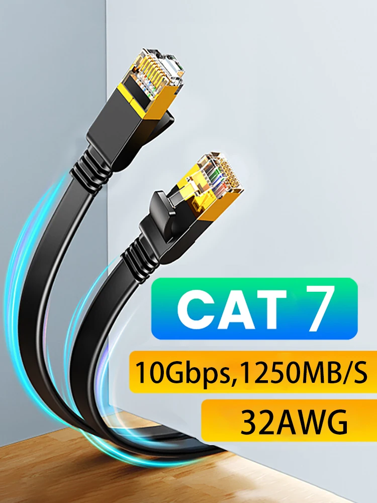 Kabel Ethernet CAT7 10 Gb RJ45 Lan Kabel sieciowy Kabel sieciowy Ethernet Patch Cord CAT 7 Kabel sieciowy do routera komputerowego Laptop — zdjęcie 2