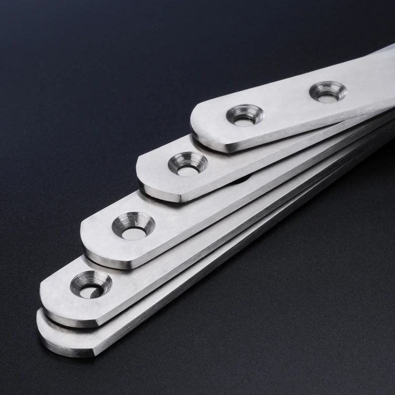 Straight Piece Corner Code 201 Stainless Steel Flat Angle Metal Bracket Connector for Furniture DIY Laminate Support
