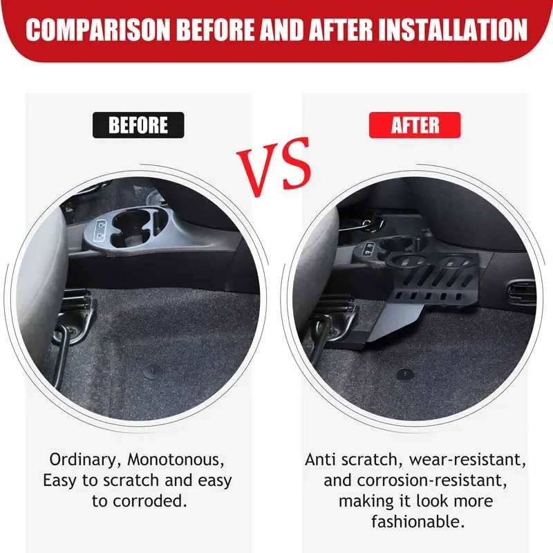 

1Pcs Aluminum alloy black For Fiat 500 2016+ car passenger seat expansion water cup holder car interior modification accessories