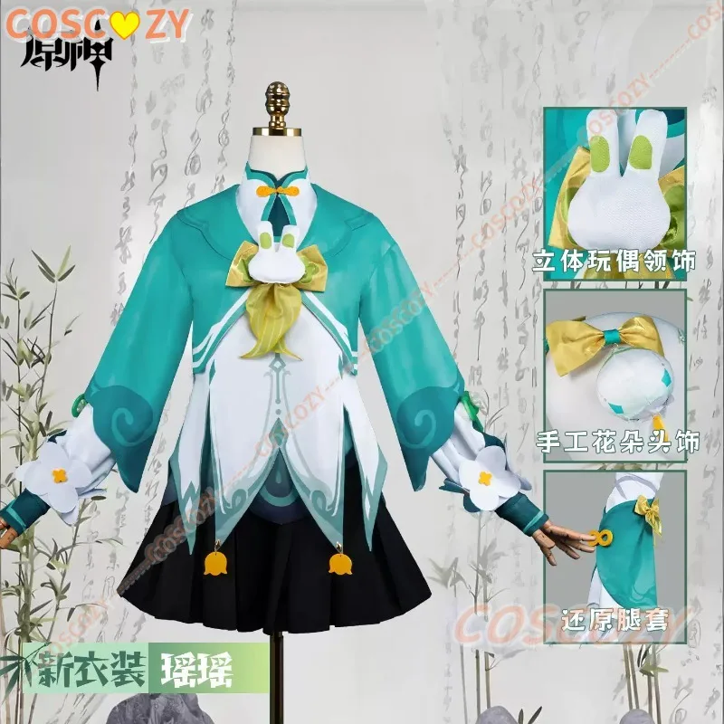 Genshin Impact Cosplay Yao Yao Cosplay Costume Wig Lantern Rite RAINLIT BAMBOO REVERIE Kawaii Chinese Styles Dress Christmas - view 2