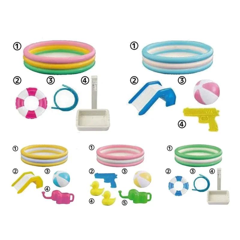 TOYS CABIN Original Kawaii Gashapon Figure Cute Swimming Pool Miniature Items Capsule Toys Anime Figurine Doll Accessories Gift