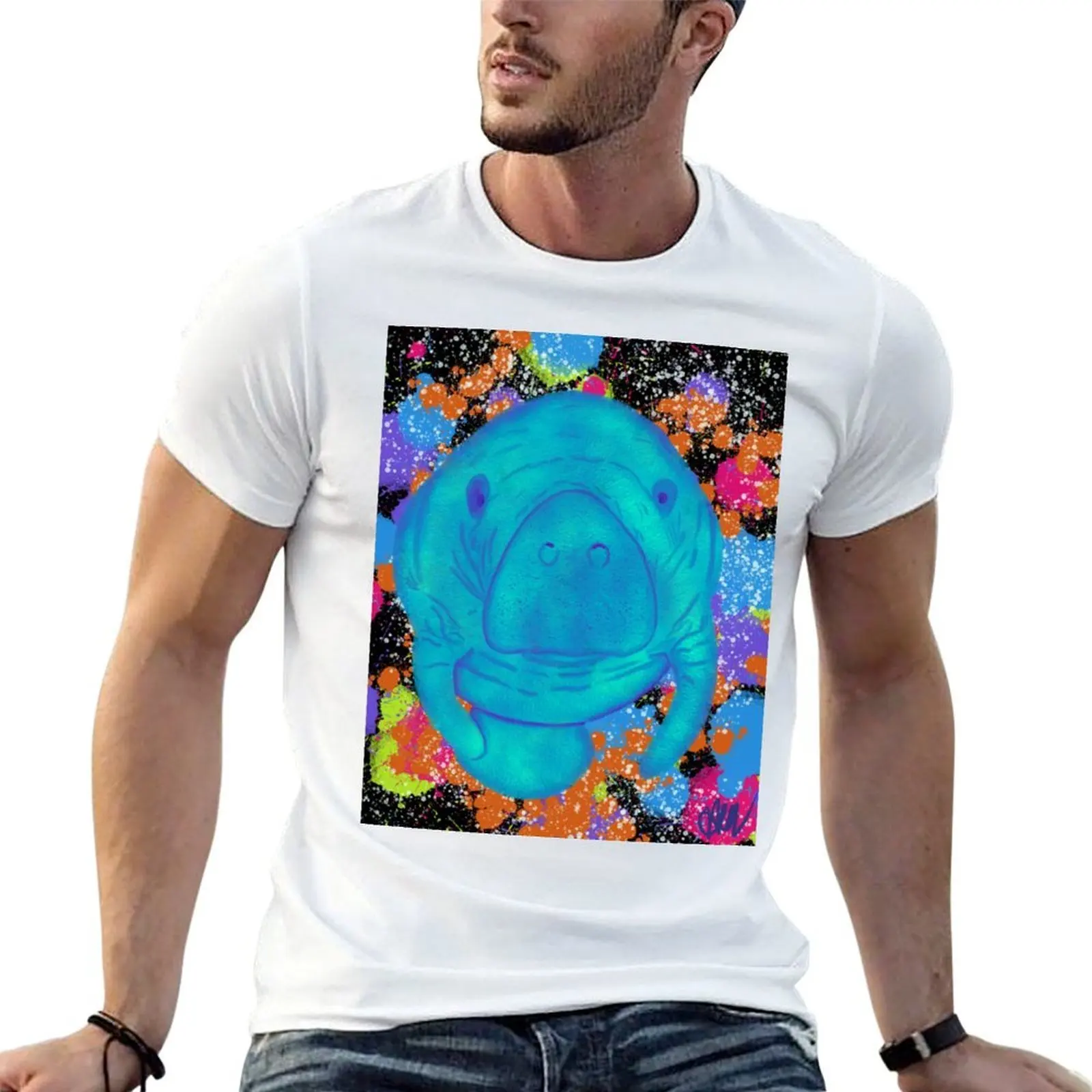 

Pop Art Manatee T-Shirt t shirts cotton 100% man t shirt cotton high quality T-Shirt
