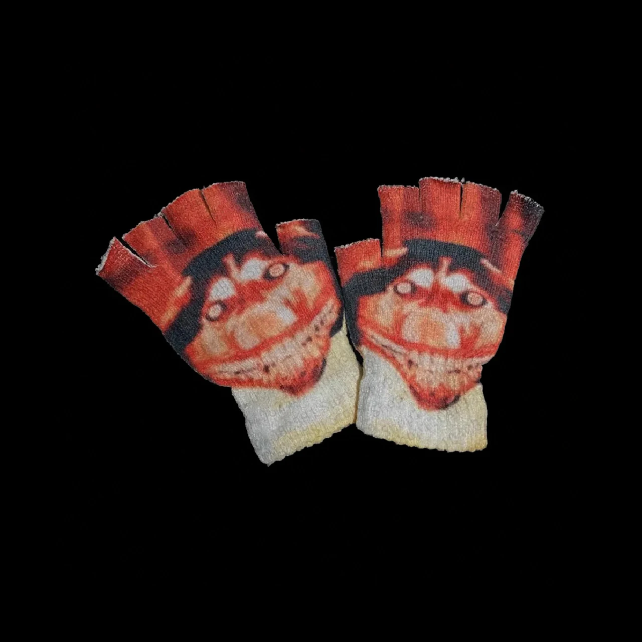 Y2K Cartoon Printed Women's Knitted Gloves Winter High end Fashion Thick Warm Tight Men's Casual Finger Gloves Gothic emo