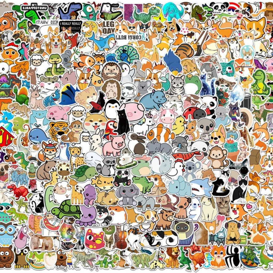 

100PCS Cartoon Mix Cute Animals Stickers Graffiti DIY Phone Guitar Laptop Notebook Suitcase Cup Waterproof Sticker Kids Toy