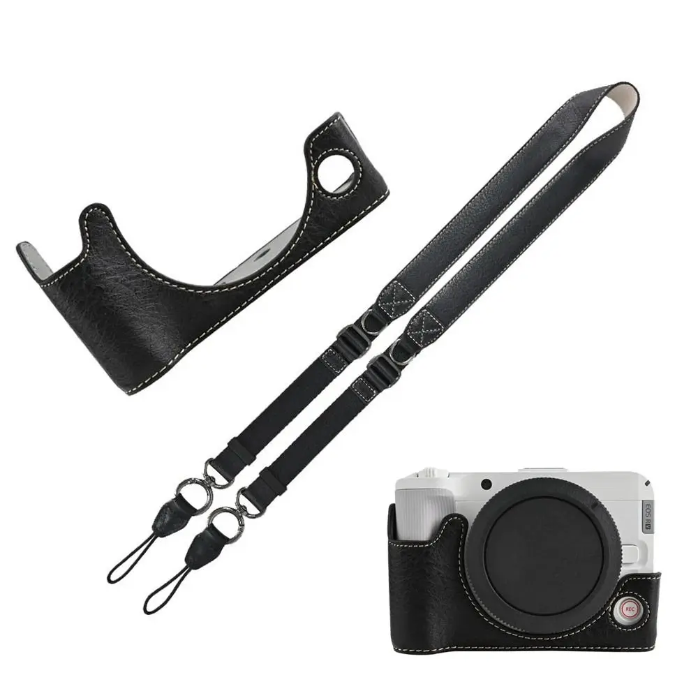 

Retro Adjustable Strap Camera Case Leather Shockproof Photography Pouch Waterproof Portable Protective Cover for Canon EOS R50 V
