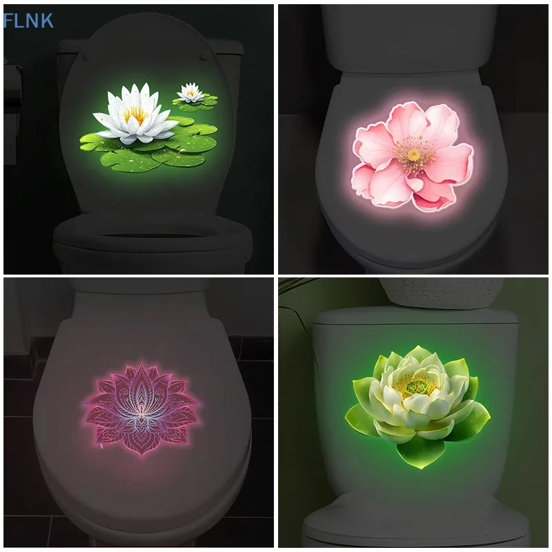 [FN]Glow-In-The-Dark Toilet Stickers Removable Self-Adhesive Bathroom Decor Decals Wall Sticker Home Decor Toilet Seat Sticker