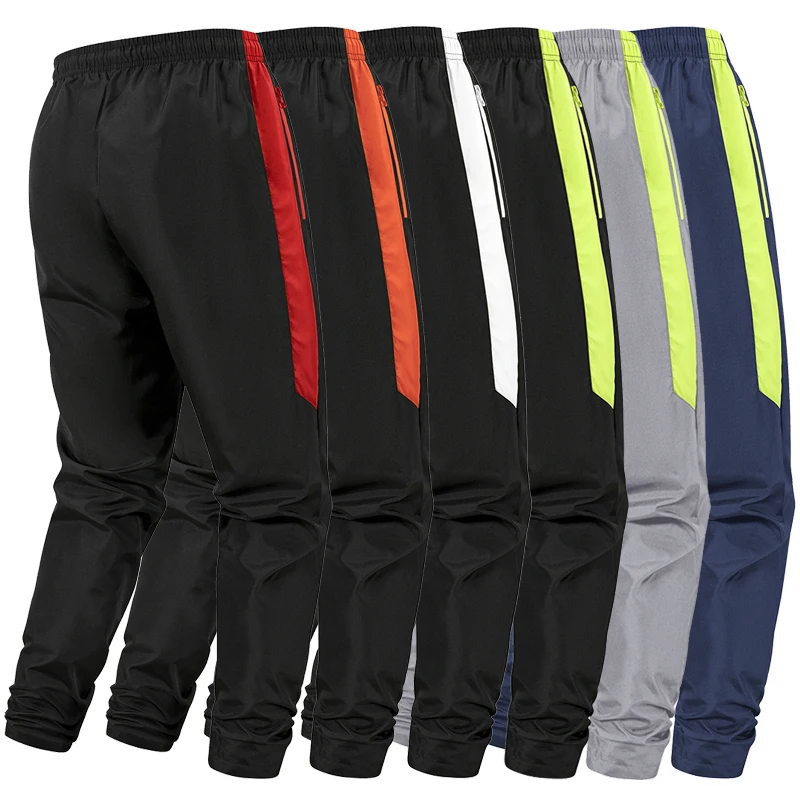 Men's Colorblock Patchwork Athleisure Pants with Zipper Pockets Spring Fall Breathable Quick Dry Hiking Running Sporty Trousers