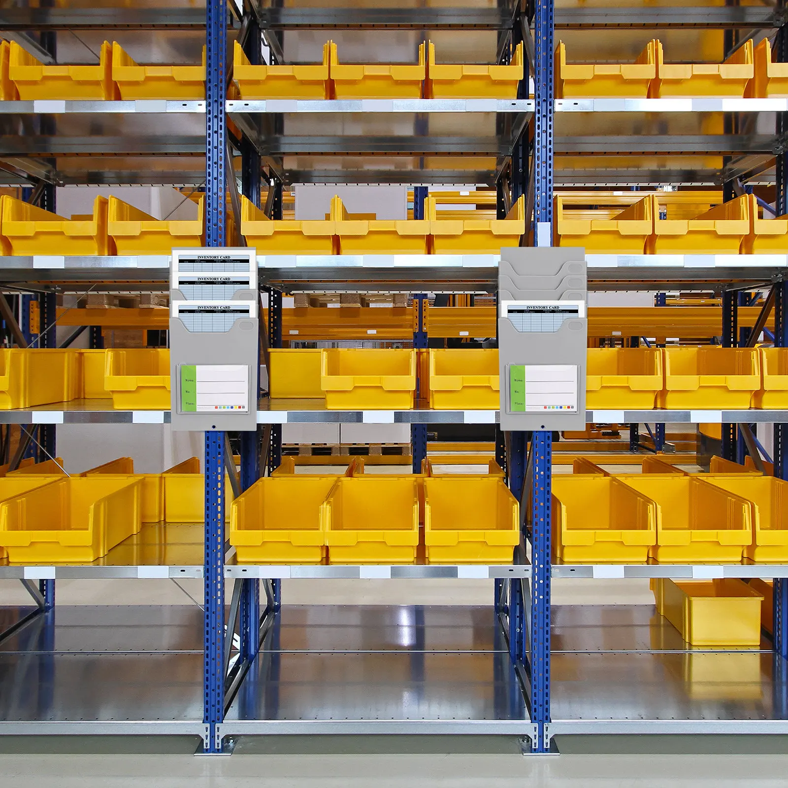Industrial Grade Material Cards Rack Wall Mounted Time Card Organizer with Multi Pocket Design for Efficient Warehouse Supplies