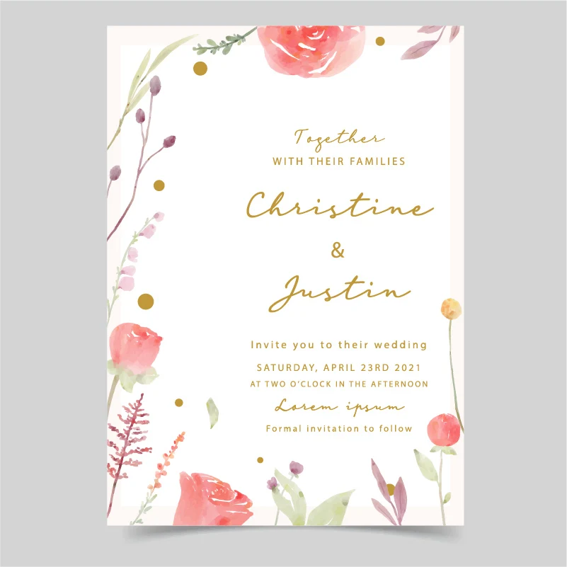 20/100Pc Personalized Wedding Invitations Custom Wedding Invitations Picture Flower Preservation Wedding Invitations