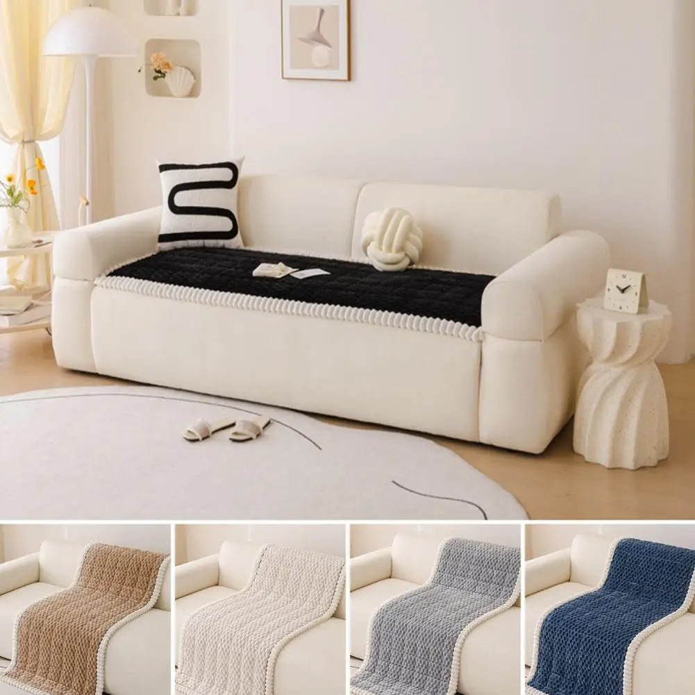 Ultimate Comfort Cushion Winter Sofa Cushion Thick Plush Sofa Cushion Cover Pet Non-slip Couch Slipcover Protector Soft Washable