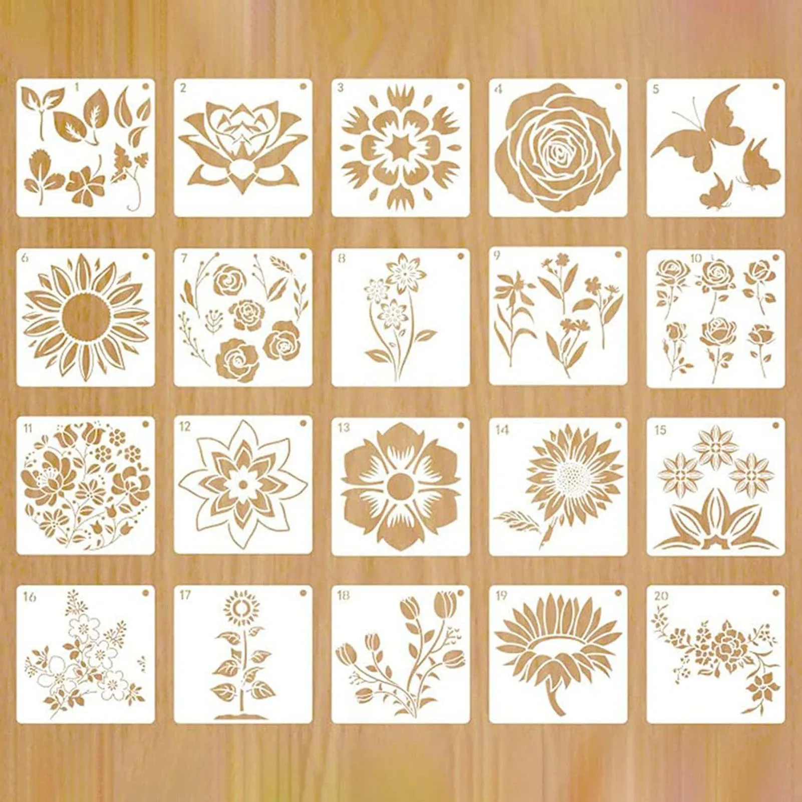 DIY Flower Fast Drawing Stencil DIY Small Drawing Template Stencil for Crafts Wall Canvas Fabric Paper DIY