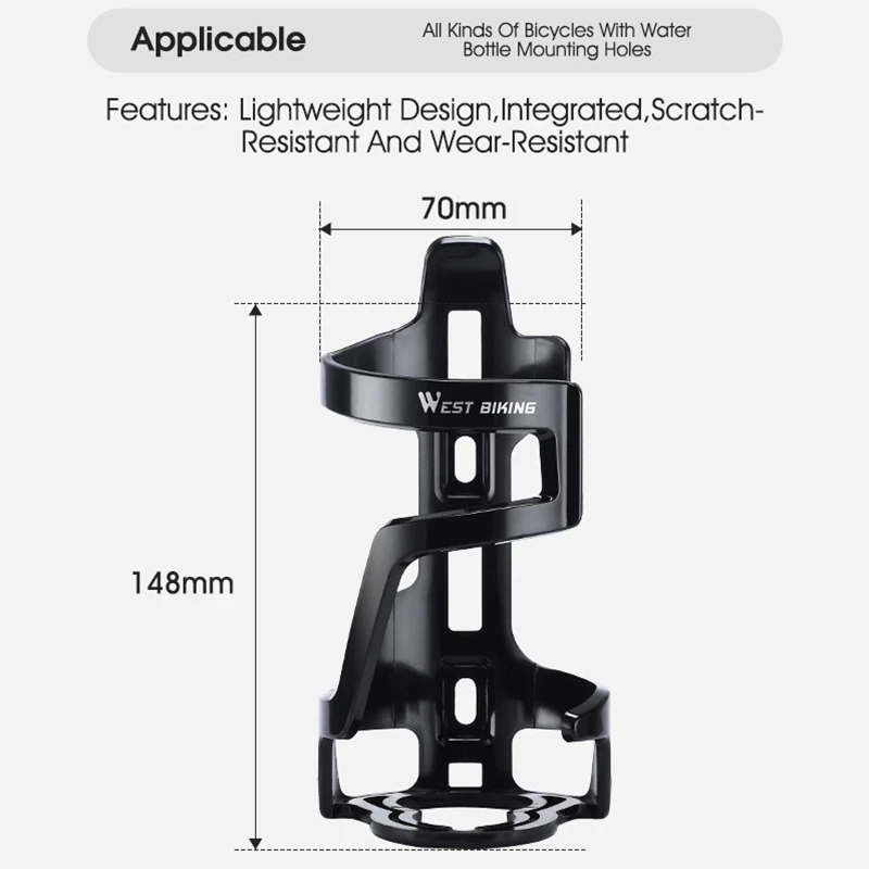 WEST BIKING Bicycle Water Bottle Holder High Toughness MTB Road Bike Bottle Cage Triathlon Cycling Cup Bracket Mount Accessories