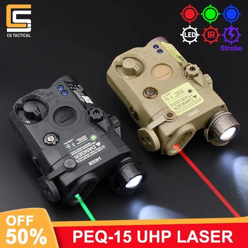 Wadsn Airsoft PEQ-15 PEQ15 Tactica Red Green Blue Laser IR Fill Light Strobe Hunting Weapon Scout Light Aiming Fit 20mm Rail