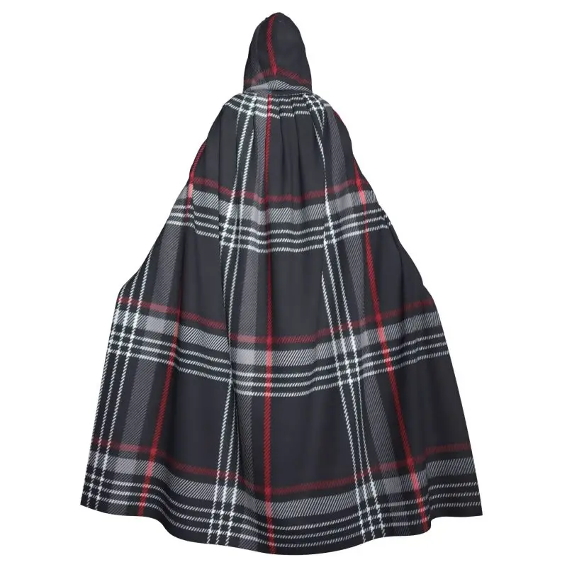 Custom GTI Tartan Hooded Cloak Unisex Polyester Hood Cloak Witch Costume Cosplay Cape Cosplay Medieval Costumes