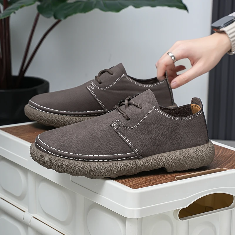 

Men's Vintage Suede Casual Shoes - Slip-On Loafers with Soft Rubber Sole, 2026 Breathable Retro Lazy Sneakers