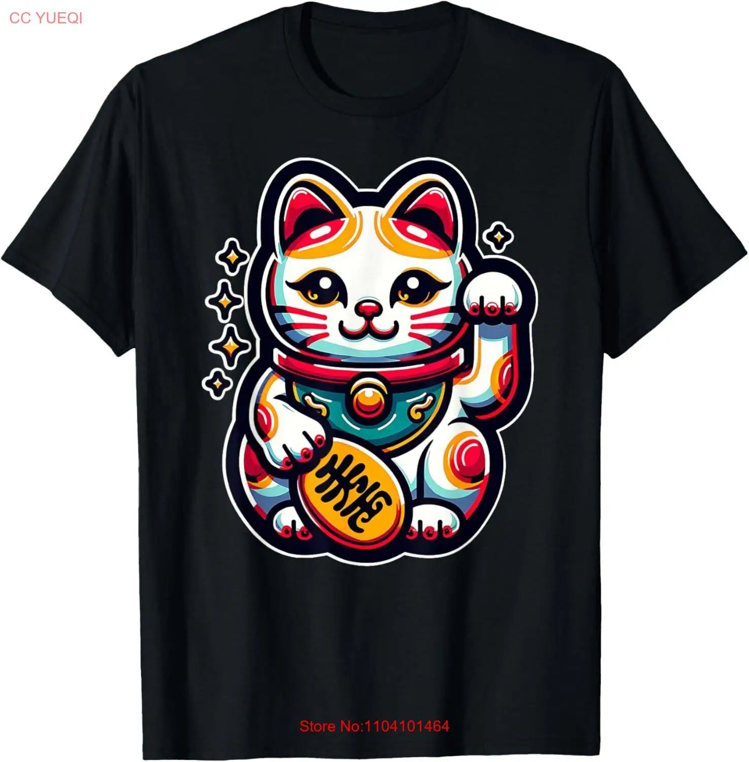 Maneki-Neko Japonés Beckoning Cat of Good Luck Camiseta Sudadera con capucha