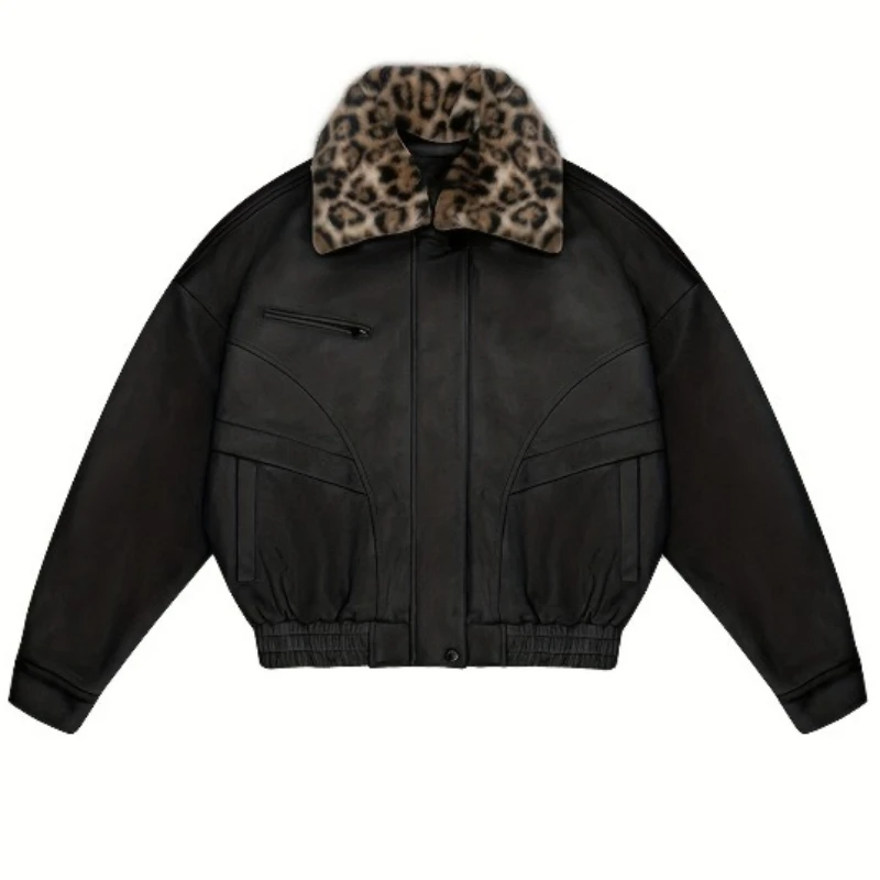 An American Couple's Top. This Autumn Winter Fashion Bestseller Is A Detachable Leopard Print Lapel Jacket for Men and Women.