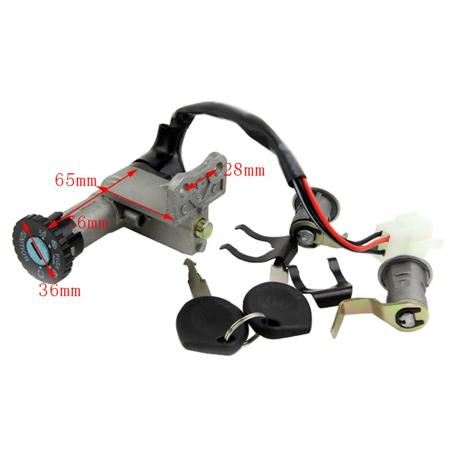 High Quality Ignition Switch Key Set Zinc Alloy Assembly 4 Pin Plug for GY6 125cc 150cc 139QMB Moped