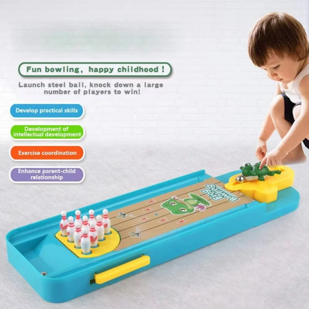 

Table Bowling Game Toy,Mini Desktop Bowling Game for Kids Adults,Frog Interactive Tabletop Bowling Game Bowling Toys for Kids