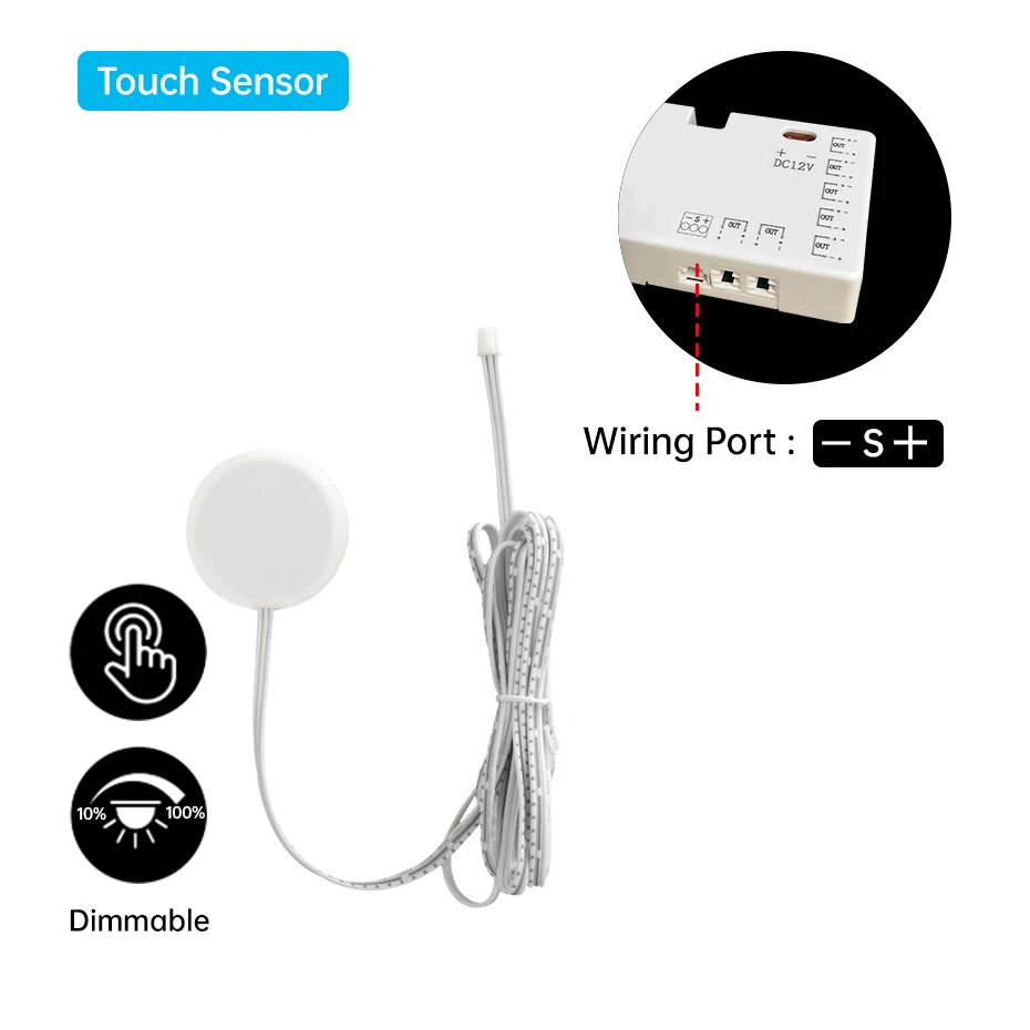 

LED Cabinet Light Switch DC 12V 24V Dupont Port Penetrable Wood Touch / PIR Motion Sensor / Dual Door Motion Sensor Auto On/Of
