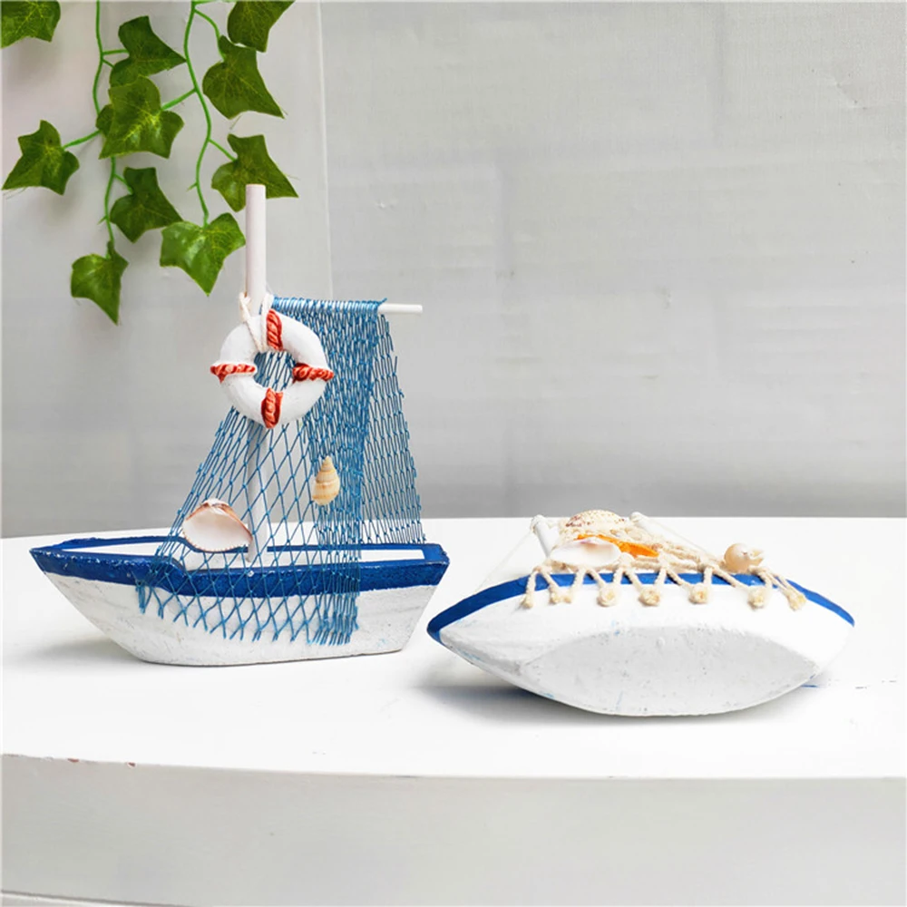 Modelo de Velero Mediterráneo de Madera, Adorno Vintage para Colgar en la Pared, Decoración para el Hogar, Artesanía Pequeña Duradera y Ecológica de 13 cm