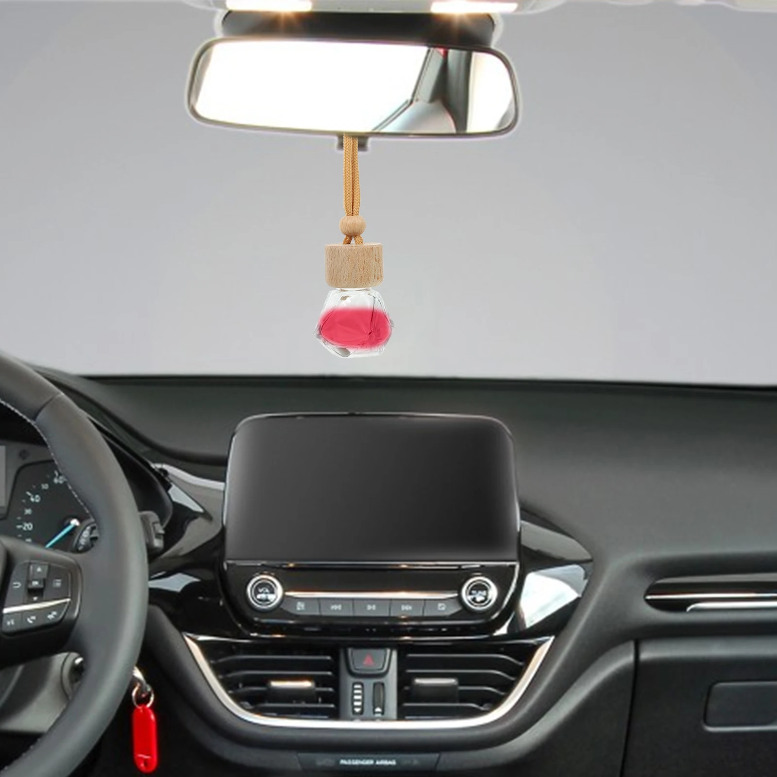 

10pcs Car Perfume Bottle Pendants Refillable Essential Oil Diffuser Glass Hanging Fragrance Car Air Freshener Transparent