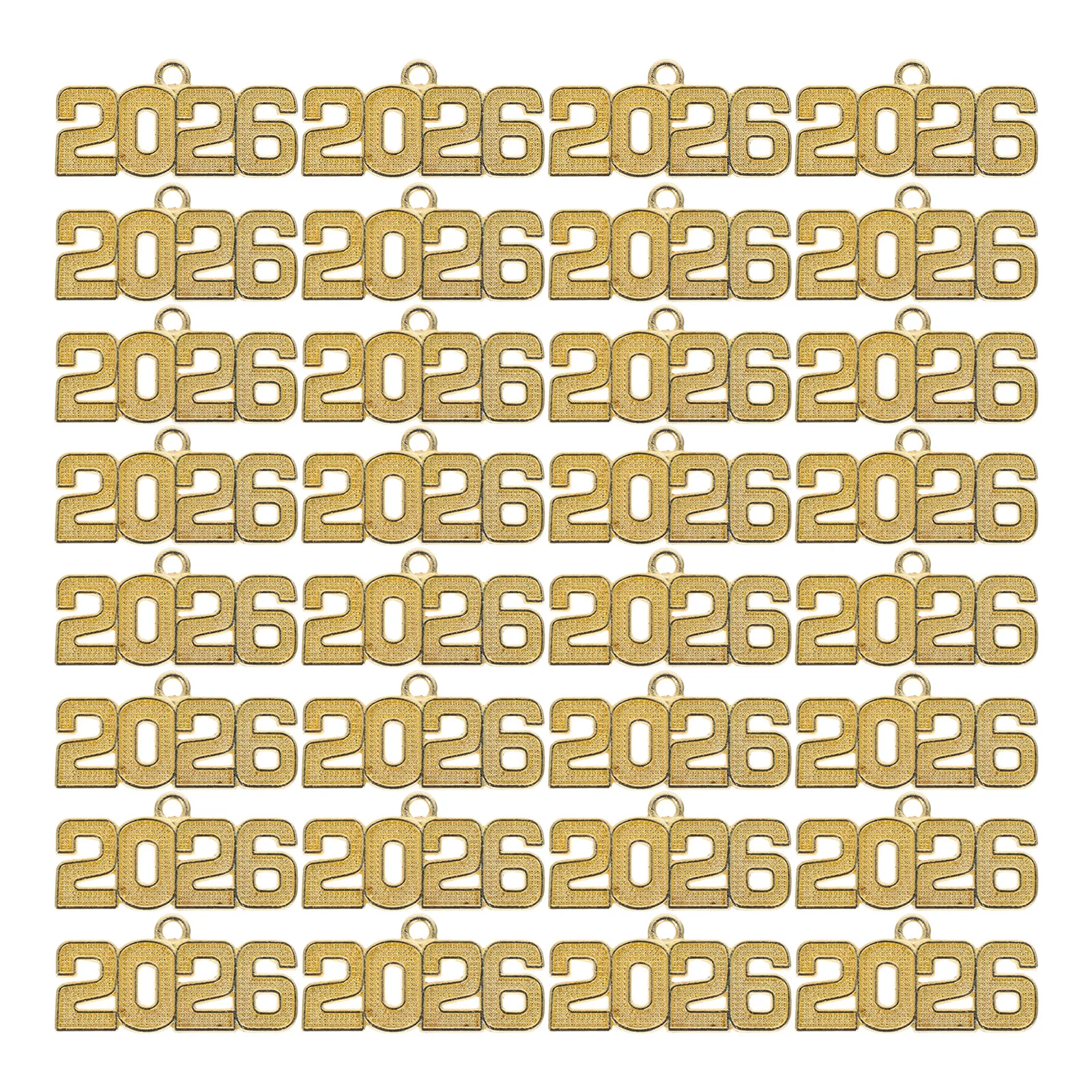 

50Pcs Alloy Graduation Year Charms 2026 Metal Pendants DIY Keyring Accessories for Jewelry Crafts Graduation Season Favors