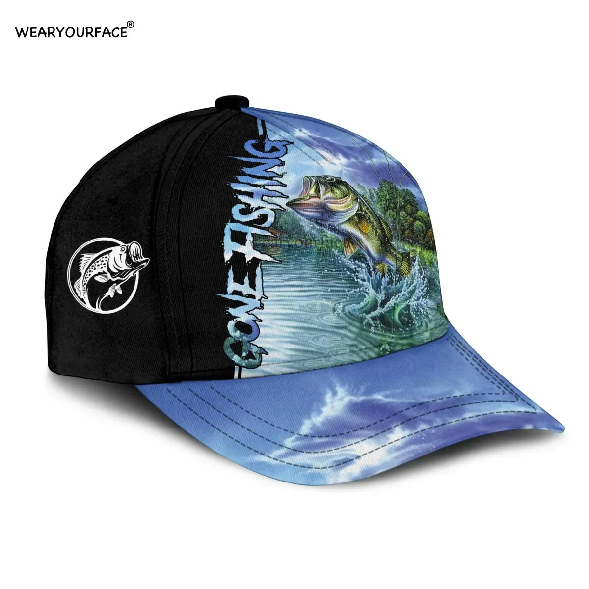 Gone Fishing Deer Hunting Trucks 3D All Over Printed Snapback Hat Men Women Adult Sports Headwear Outdoor Sun Visor Baseball Cap