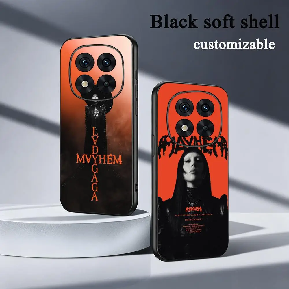Cover per telefono morbida nera con design poster di Gaga's Mayhem per Redmi Note 15 11 12 13 14 Pro Plus S 5G 14C A3