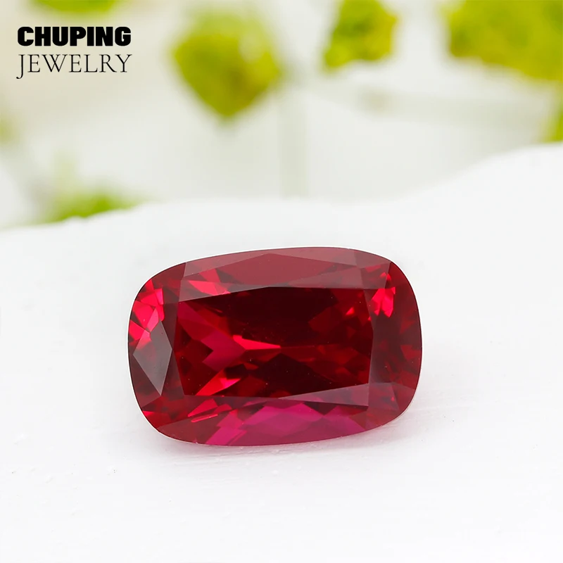 

ChuPing Long Cushion Shape Flame Melted Lab Grown Ruby Synthetic Cultivate Ruby For Making Selectable AGL Certificate