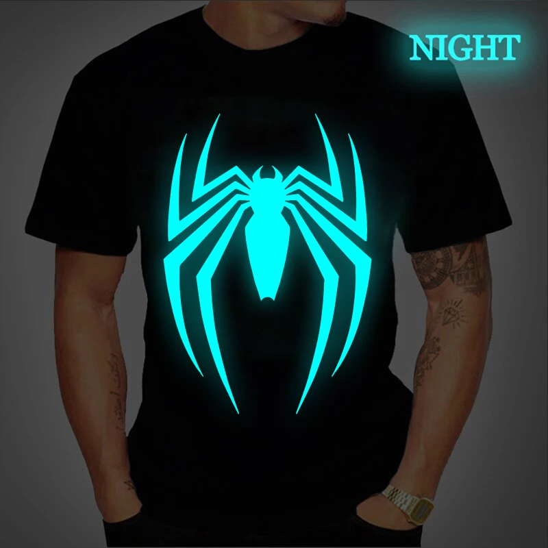 

Футболки с графическими принтами для мужчин футболка мужская, черная, светящаяся, большого размера