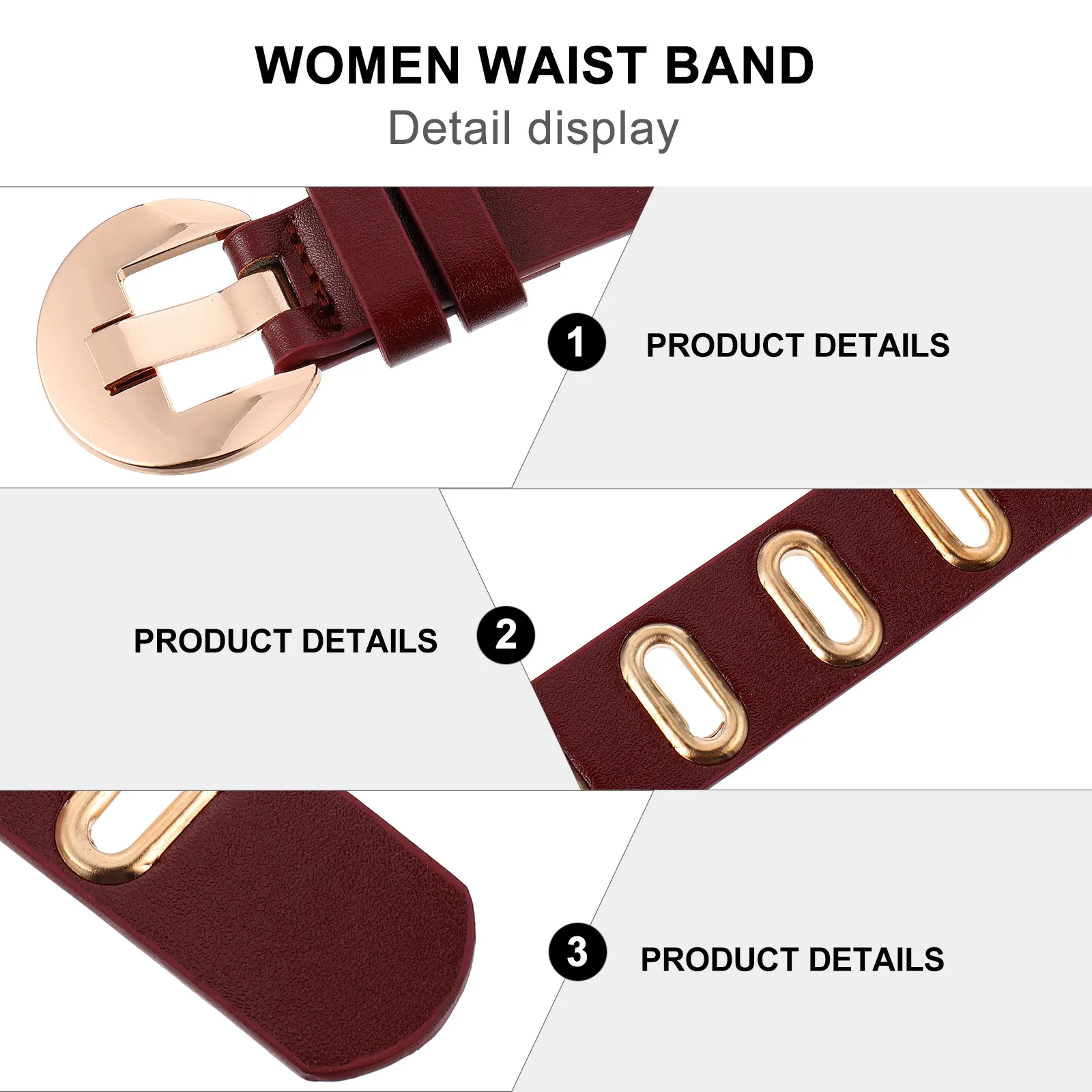 여성을 위한 1개의 장식용 허리띠 트렌디한 PU 벨트 쉽게 매치할 수 있는 의상 사무실 데이트 외출 액세서리에 적합