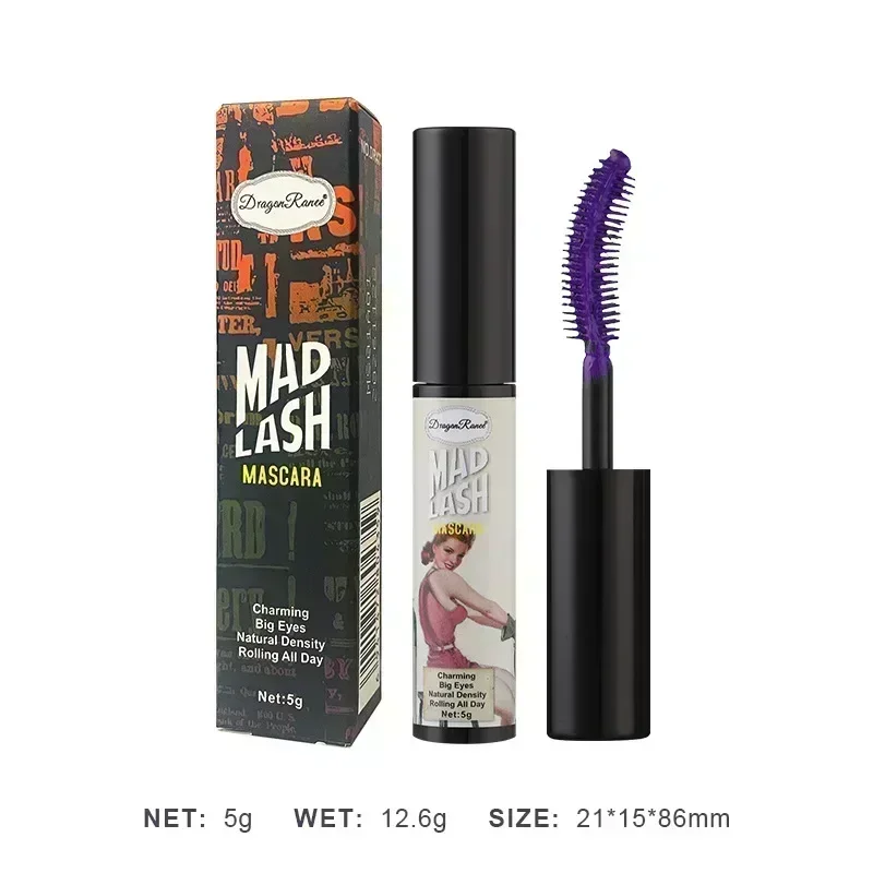 6 Kleur Mascara Dichte Krullend Waterdicht Blijvende Wimperverf Crème Natuurlijke Verlenging Mascara Blauw Paars Wit Groen Mascara 5 ml
