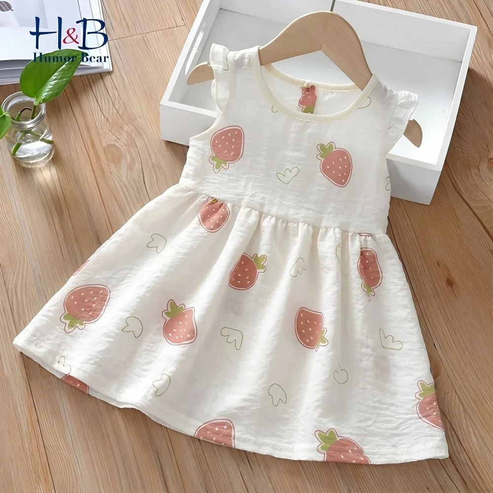 2026 Sommer Neue Süße Erdbeer-Mädchenkleider Kinder Mode Sommerkleid Prinzessinnenkleider Mädchen (0-6 Jahre) Strandkleidung