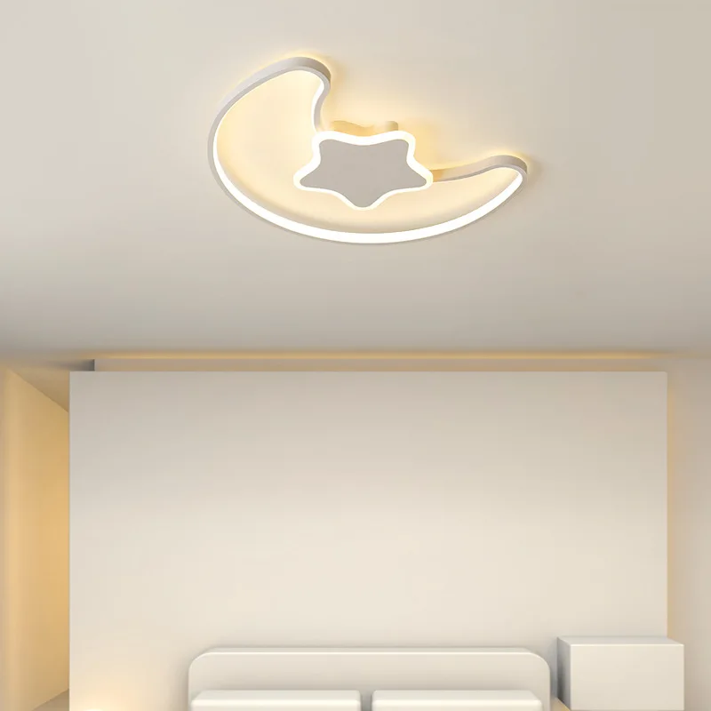 Children's Room Lamp Ceiling Lamp Modern Minimalist Creative Star Moon Warm Boy Girl Eye Care Study Bedroom Lamp