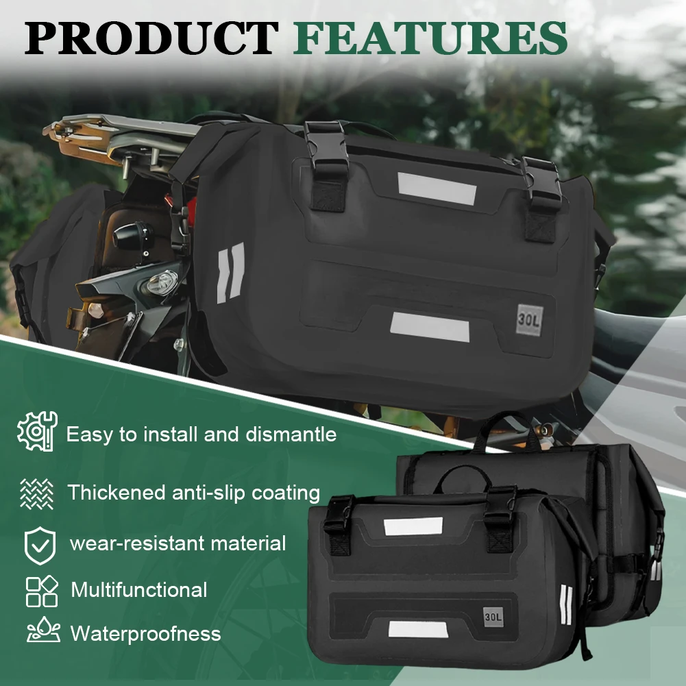 30L Motorcycle Saddle Bag Large Capacity Quick Release Bag Anti-Slip Motorcycle Side Bag Motorcycle Modification Accessories