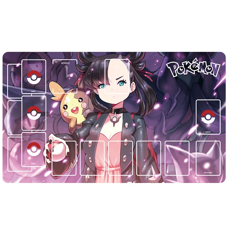 600X350X2Mm New Cartoon Pokmeon Ptcg Trainer Marnie Battle Mat Duel Disk Gengar Mewtwo Rosa Card Mat Board Game Mat Toys Gifts