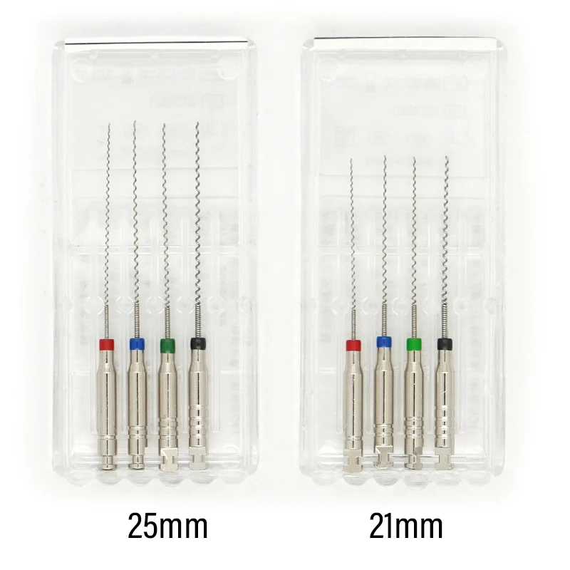 

8Pcs Dental Rotary Paste Carriers Spiral Filler 21/25mm Assorted Engine Filling Paste Endodontic Reamers Drill Burs Files