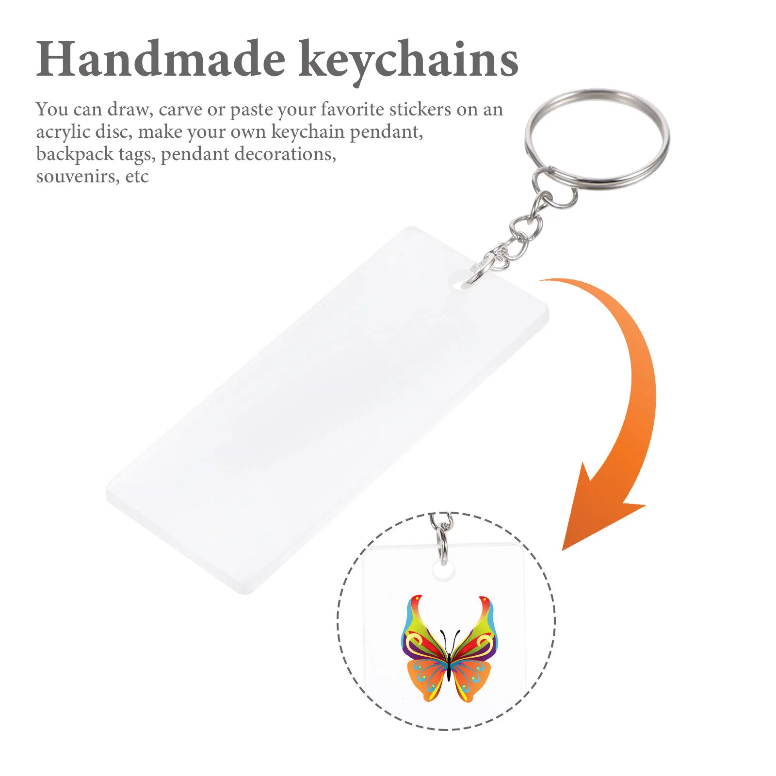 

1 set Acrylic Blanks Keychains Diy Custom Pendants Transparent Charms For Gifts Wedding Place Cards Craft Projects Blank