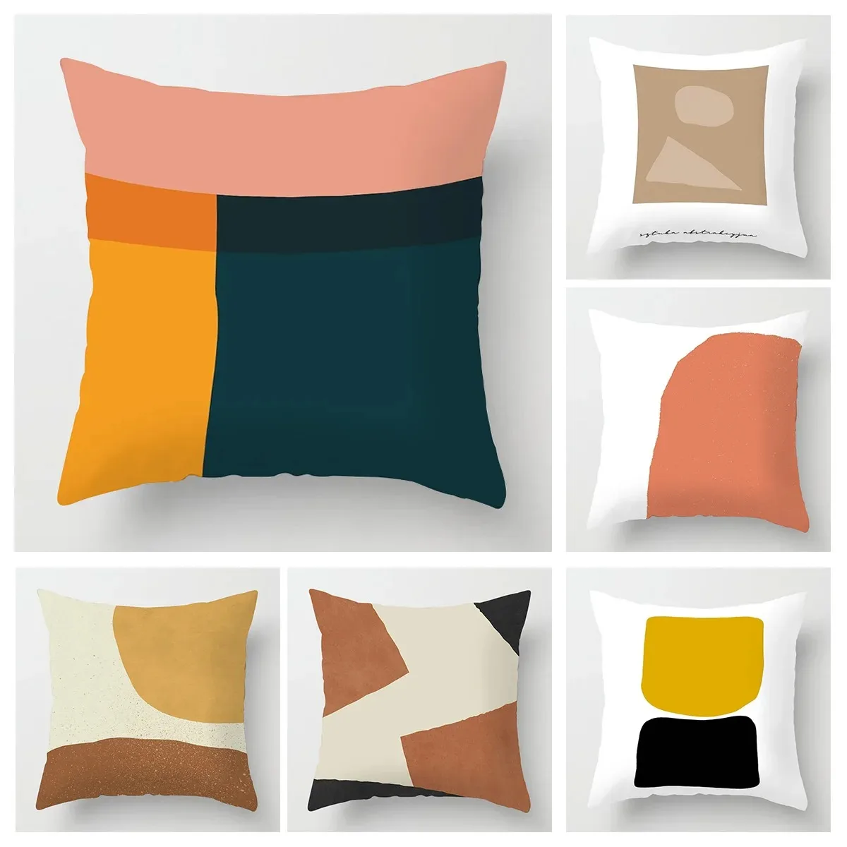 Abstract Geometric Throw Pillow Cover Scandinavian Style Sofa Cushion Cover Artistic Cushion Cover