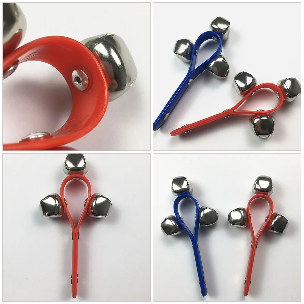 

2 Pcs Hand Ring Bell Children's Tambourine Kids Musical Instruments Percussion Toys Handbell Handheld for
