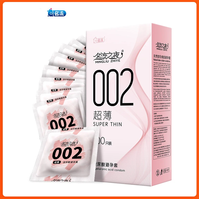 MINGLIU 002 Condoms 100/50pcs Hyaluronic Acid Lubricant Ultra Thin Intimate Condoms Contraception Sex Products for Adult