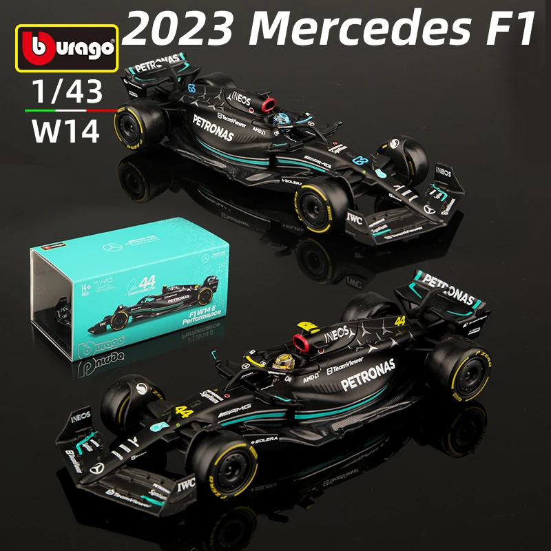 Bburago 1:43 W14 44 # Hamilton Mercedes-AMG Petronas F1 Team #63 Russell Alloy Car Die Cast Car Model Competition Vehicles 2023 S