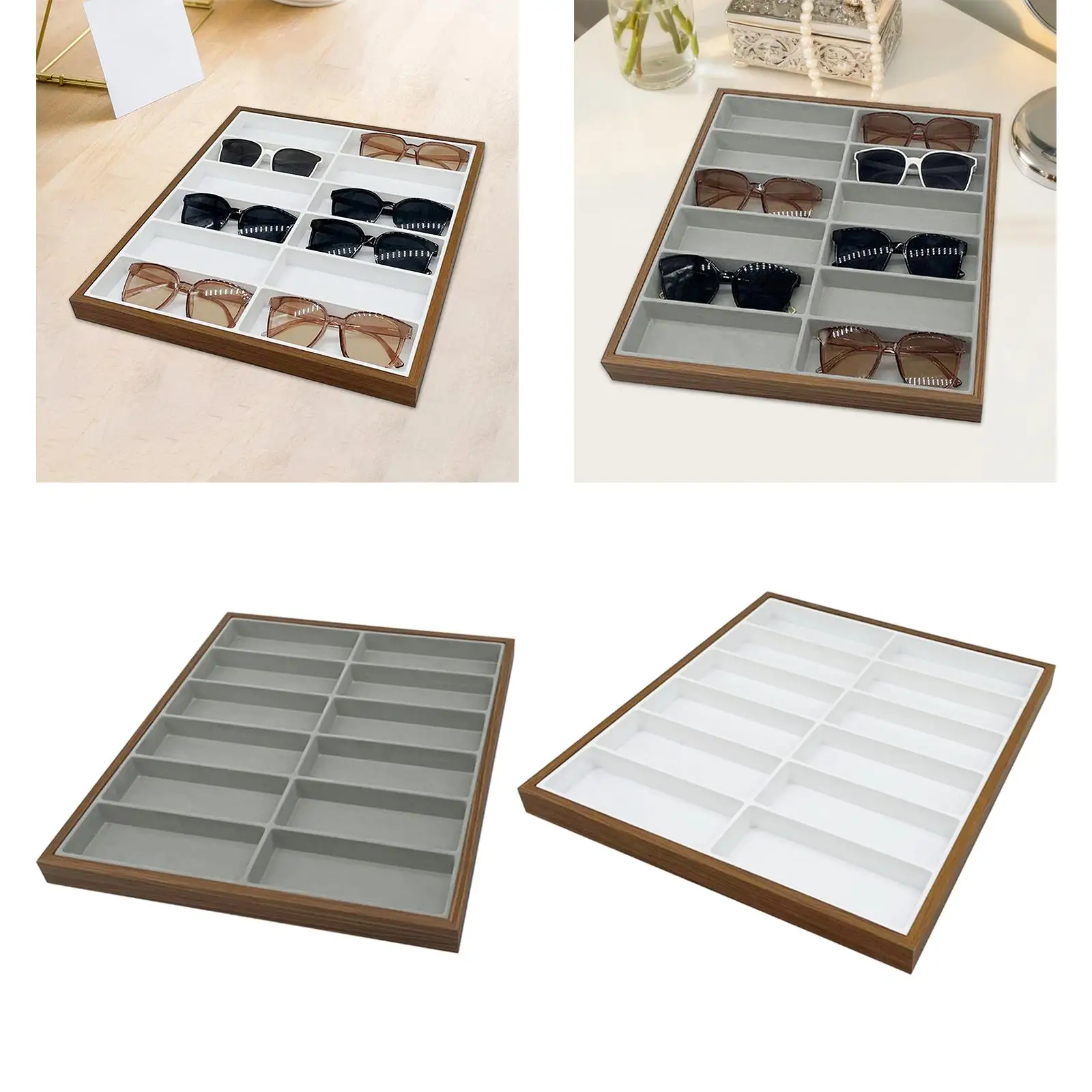 

Органайзер для очков на 12 слотов, держатель для очков на 12 отделений для магазина, путешествий, демонстрации