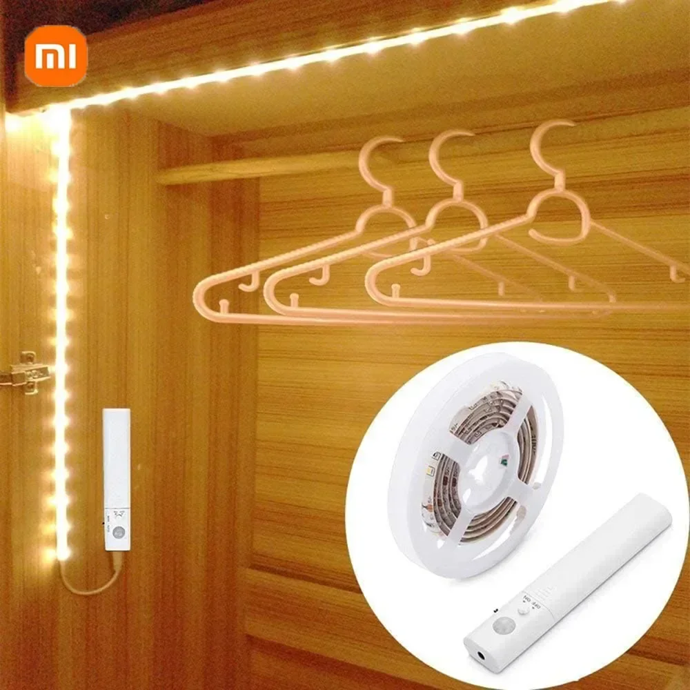 

Xiaomi Led Strip Night Light With Motion Sensor Battery Powered Lamp Waterproof LED For Kitchen Cabinet Corridor Stair Lighting