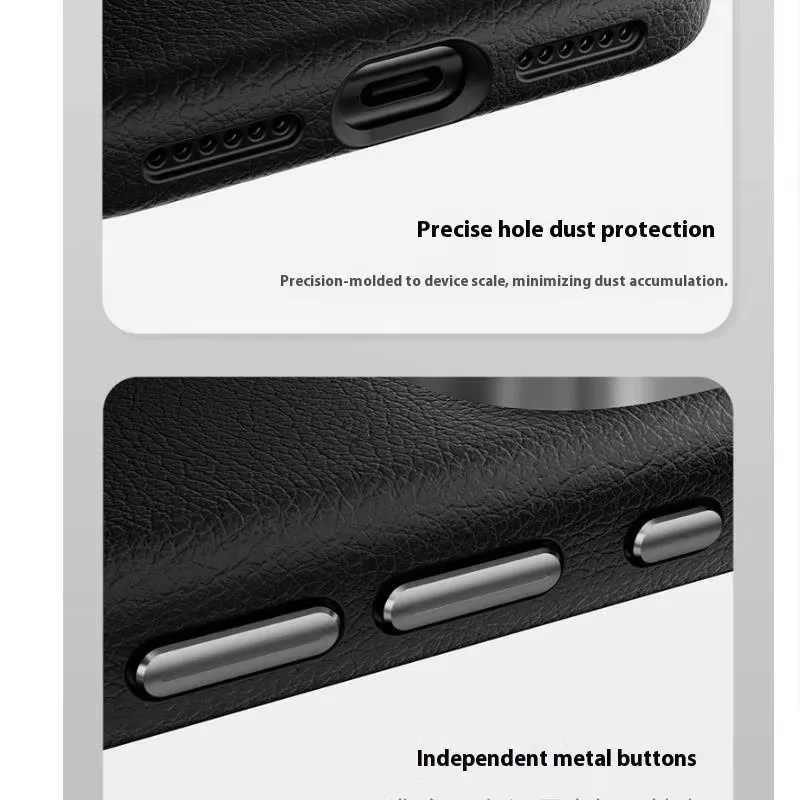 Intelligent AI Integrated Button PU Leather Case for iPhone 17 Pro Max Metal Lens Ultra-thin Original Color Protective Cover