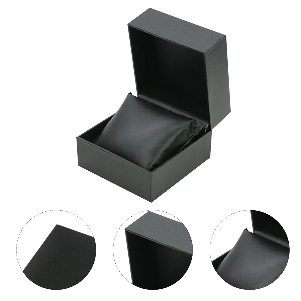 

Watch Jewelry Box Mini Clear Toy Boxes Man ganizing Case Bracelet Bangle Storage Travel Lightweight Compact PU Protective Pillow